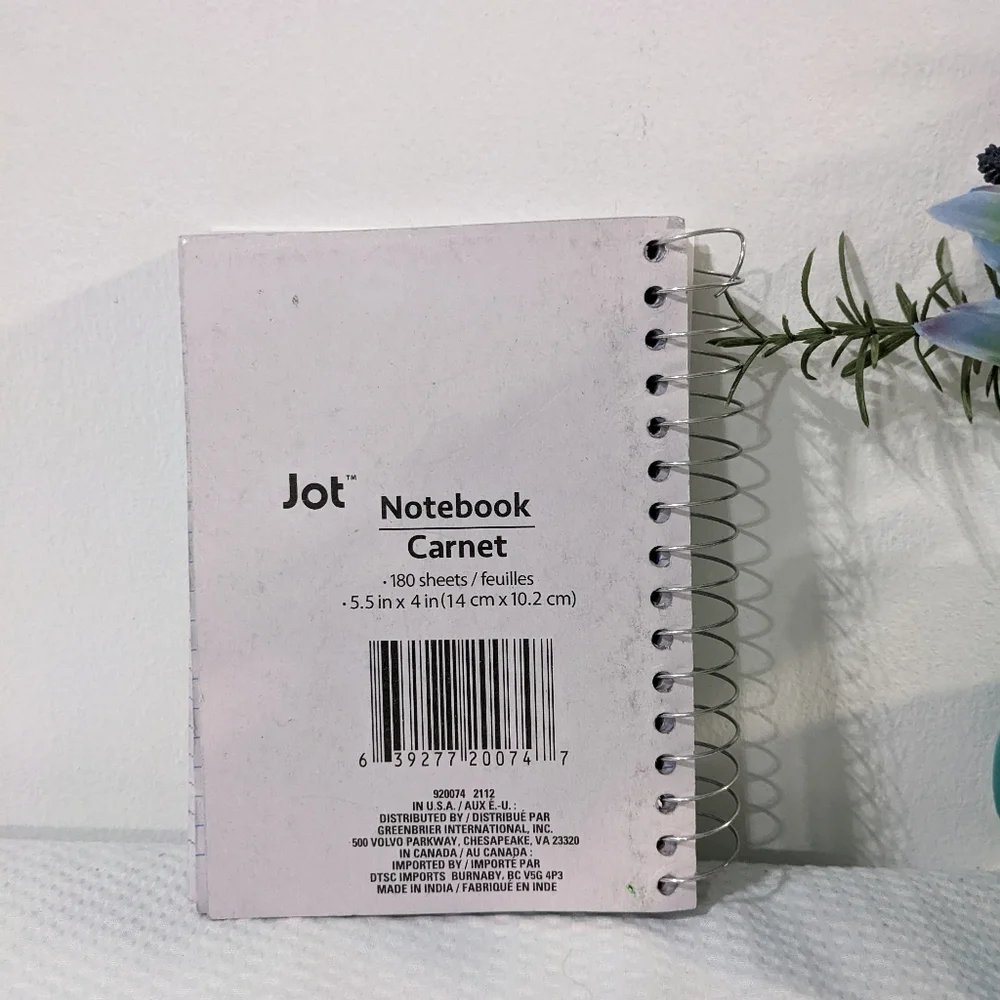 Spiral Bound Cactus Notebook Journal 180 Pages Complimentary Pen